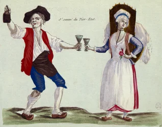 Je bois au Tiers État (gravure en couleur et aquatinte)